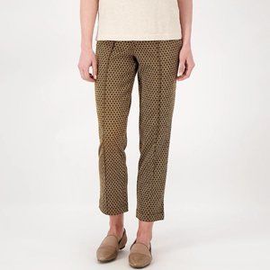 Isaac Mizrahi Live! Knit Jacquard Straight Leg Ankle Pants- Toffee(20W ) a516774